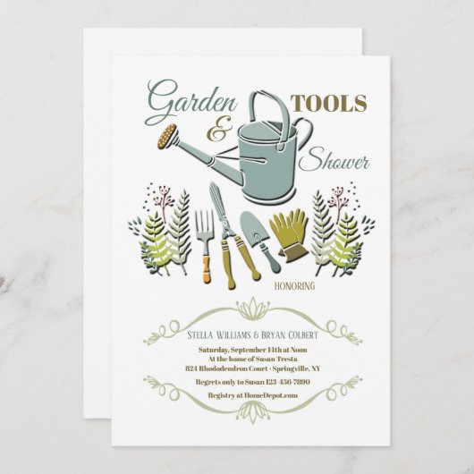 Tuingwerktuigen — Uitnodiging (Voorkant / Achterkant)