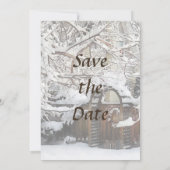 Tuinhek in de winter Bewaar de datum Save The Date (Achterkant)