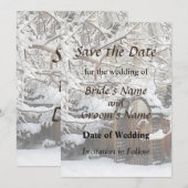 Tuinhek in de winter Bewaar de datum Save The Date (Voorkant / Achterkant)