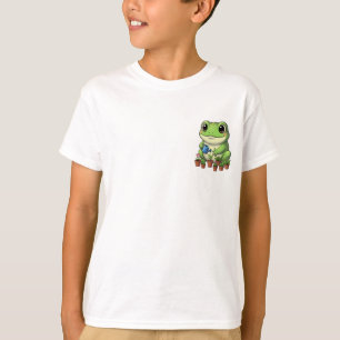 Tuinier kikker met potplanten Kinderen T-shirt