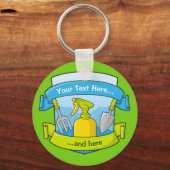Tuinier Schild met Banners Sleutelhanger (Voorkant)
