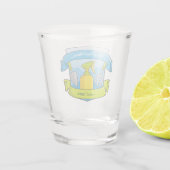Tuinier Schild met Spandoeken Shot Glas (Achterkant)