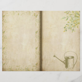 Tuinierdagboekpagina in vintage stijl