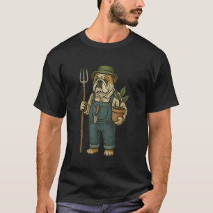 Tuinieren 4\Engelse Bulldog Hond Gekleed Als Tuinm T-shirt