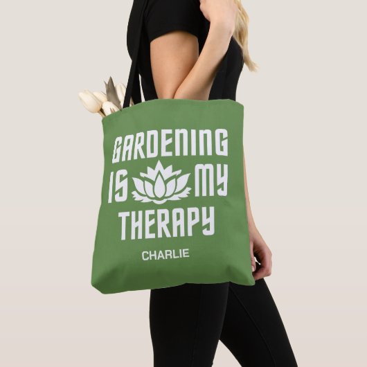 Tuinieren aangepaste naam & kleur tote bag (Dichtbij)