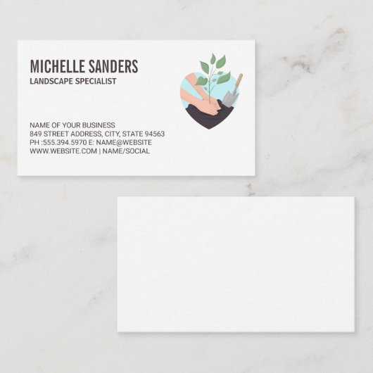 tuinieren | Aanplant van bomen Logo Visitekaartje (Voorkant / Achterkant)
