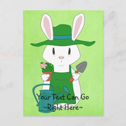 Tuinieren Bunny Post Kaart (Voorkant)