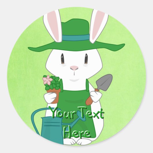 Tuinieren Bunny Stickers (Voorkant)