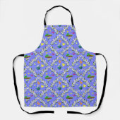 Tuinieren Damask Paars Patroon Schort (Voorkant)