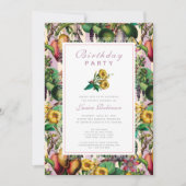 Tuinieren Dame 60e Verjaardagsfeestje Retro Floral Kaart (Voorkant)