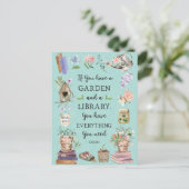 Tuinieren en Bibliotheek Citaat Bloementuin Briefkaart (Staand voorkant)