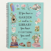 Tuinieren en Bibliotheek Citaat Bloementuin Planner (Voorkant)