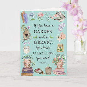 Tuinieren en bibliotheek citaat bloemisterij tuin  kaart