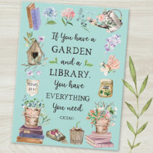 Tuinieren en bibliotheek citaat bloemrijke Graden