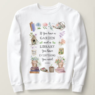 Tuinieren en Bibliotheek Citaat Bloemrijke Tuin Trui