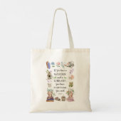 Tuinieren en Bibliotheek Quote Floral Garden Tote Bag (Achterkant)