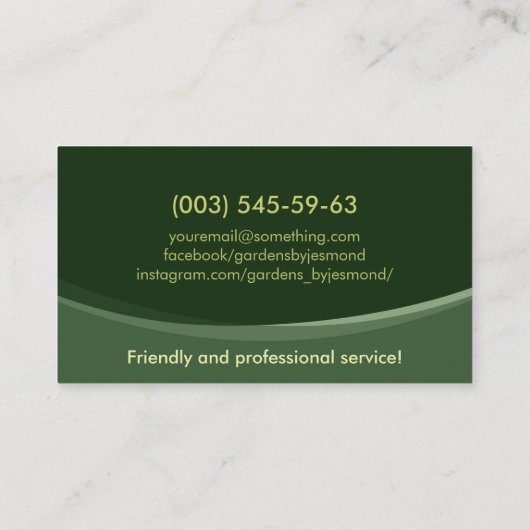 Tuinieren en landschapsarchitectuur visitekaartje (Achterkant)