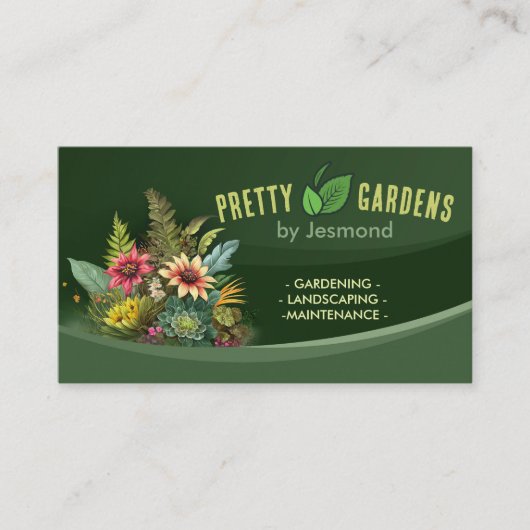 Tuinieren en landschapsarchitectuur visitekaartje (Voorkant)