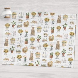 Tuinieren Essentiële Waterverf Zonnebloem Patroon Tissuepapier