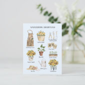Tuinieren Essentiële Zonnebloem Tuingereedschappen Briefkaart (Staand voorkant)