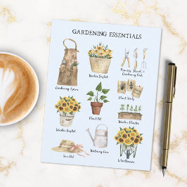 Tuinieren Essentiële Zonnebloem Tuingereedschappen Briefkaart