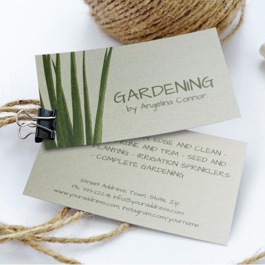 Tuinieren Gazon Care Landscape Design Architect Visitekaartje