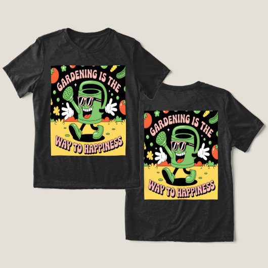 Tuinieren Geluk Watering Can Tri-Blend Shirt (Ontwerp Voorkant & Achterkant)