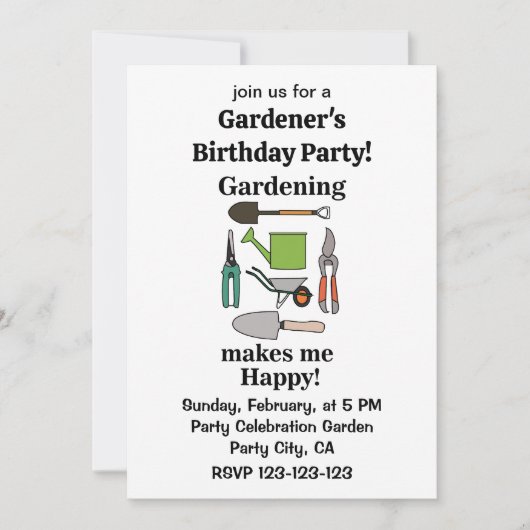 Tuinieren Gereedschap Tuinieren Tuinier Verjaardag Kaart (Voorkant)