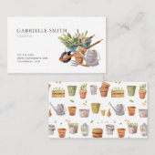 Tuinieren Gereedschap Waterverf Wit Visitekaartje (Voorkant / Achterkant)