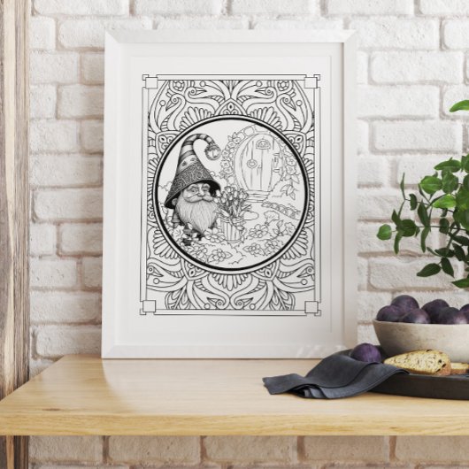 Tuinieren Gnome volwassen kleuring Poster