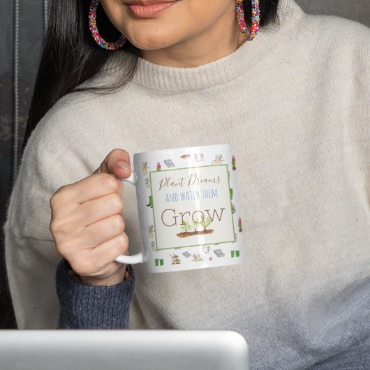 Tuinieren grillige Waterverf gepersonaliseerd Koffiemok