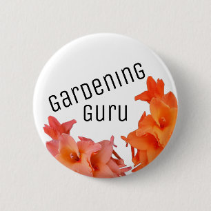 Tuinieren Guru Sinaasappel Bloemen Ronde Button 5,7 Cm