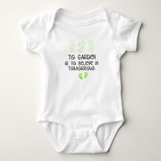 Tuinieren is geloven in morgen romper (Voorkant)