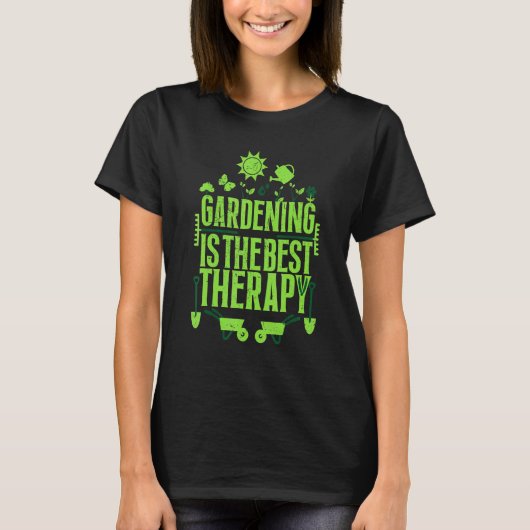 Tuinieren is het beste denken t-shirt (Voorkant)