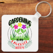 Tuinieren is mijn favoriete hobby, tuinliefhebber sleutelhanger (Achterkant)