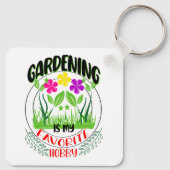 Tuinieren is mijn favoriete hobby, tuinliefhebber sleutelhanger (Achterkant)