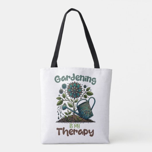 Tuinieren is mijn Therapie Canvas tas (Achterkant)