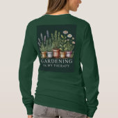 Tuinieren is mijn therapie groene T-shirt (Achterkant)