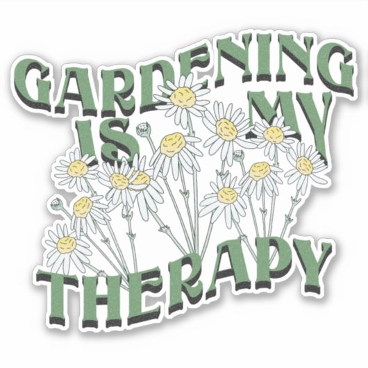 Tuinieren is mijn therapie! sticker (Voorkant)