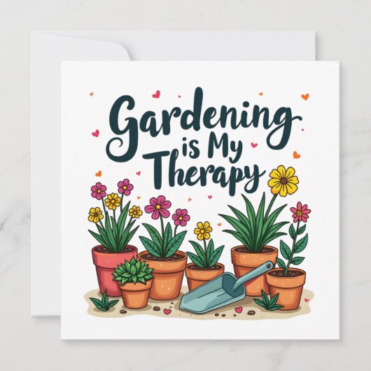 Tuinieren is mijn Therapy Gardener Plant Kaart (Voorkant)
