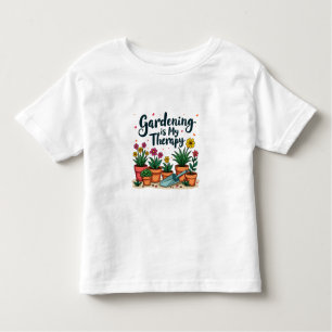 Tuinieren is mijn Therapy Gardener Plant Kinder Shirts