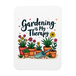 Tuinieren is mijn Therapy Gardener Plant Magneet
