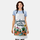 Tuinieren is mijn Therapy Gardener Plant Schort (Gedragen)