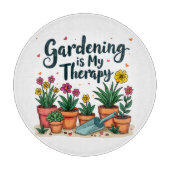 Tuinieren is mijn Therapy Gardener Plant Snijplank (Voorkant)