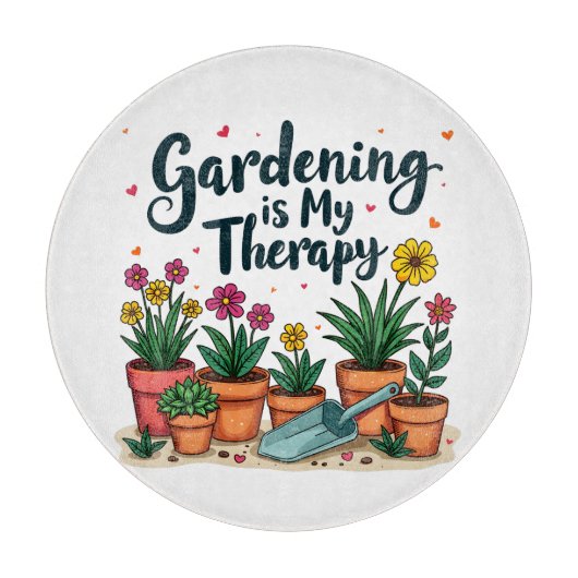 Tuinieren is mijn Therapy Gardener Plant Snijplank (Voorkant)