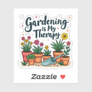 Tuinieren is mijn Therapy Gardener Plant Sticker