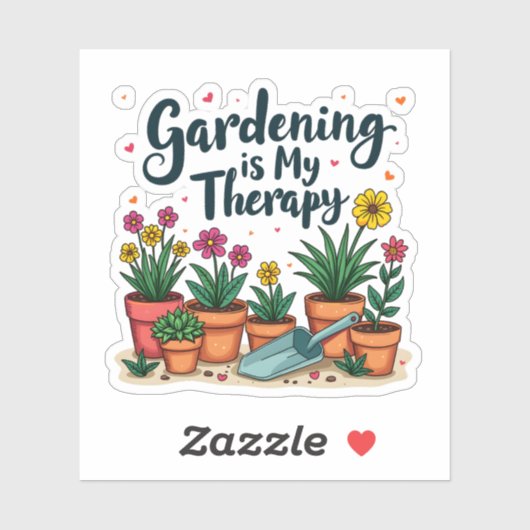 Tuinieren is mijn Therapy Gardener Plant Sticker (Vel)