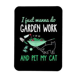 Tuinieren Kat Lover   Grappig Tuinwerkgeschenk Magneet