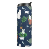 Tuinieren Katten Witte Katten Planten Blauwe Tumbl Thermosbeker (Gedraaid links)