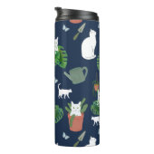 Tuinieren Katten Witte Katten Planten Blauwe Tumbl Thermosbeker (Geroteerd rechts)